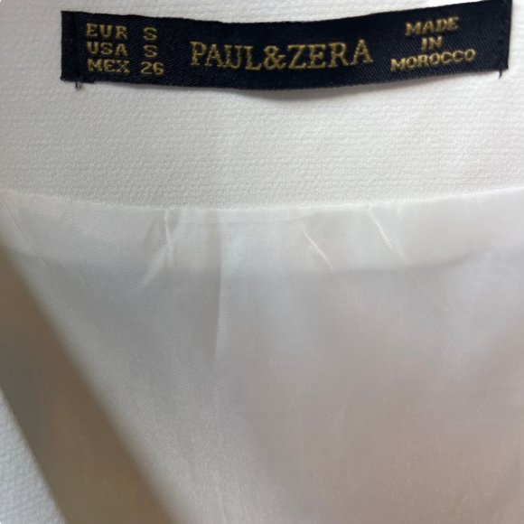 Paul & Zera White Deep V Neck Pleated Bottom Side Grommet Tie Vest Small - Picture 5 of 5